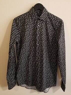 Men’s JF J.Ferrar Stretch Slim Button Up Shirt White Tigers Small / 14-14.5 Neck